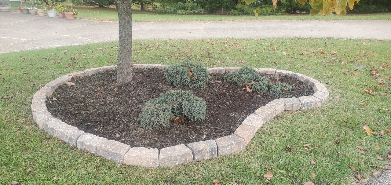 Curb-Enhancing Stone border installation and refresh in Belle Vernon, Pa